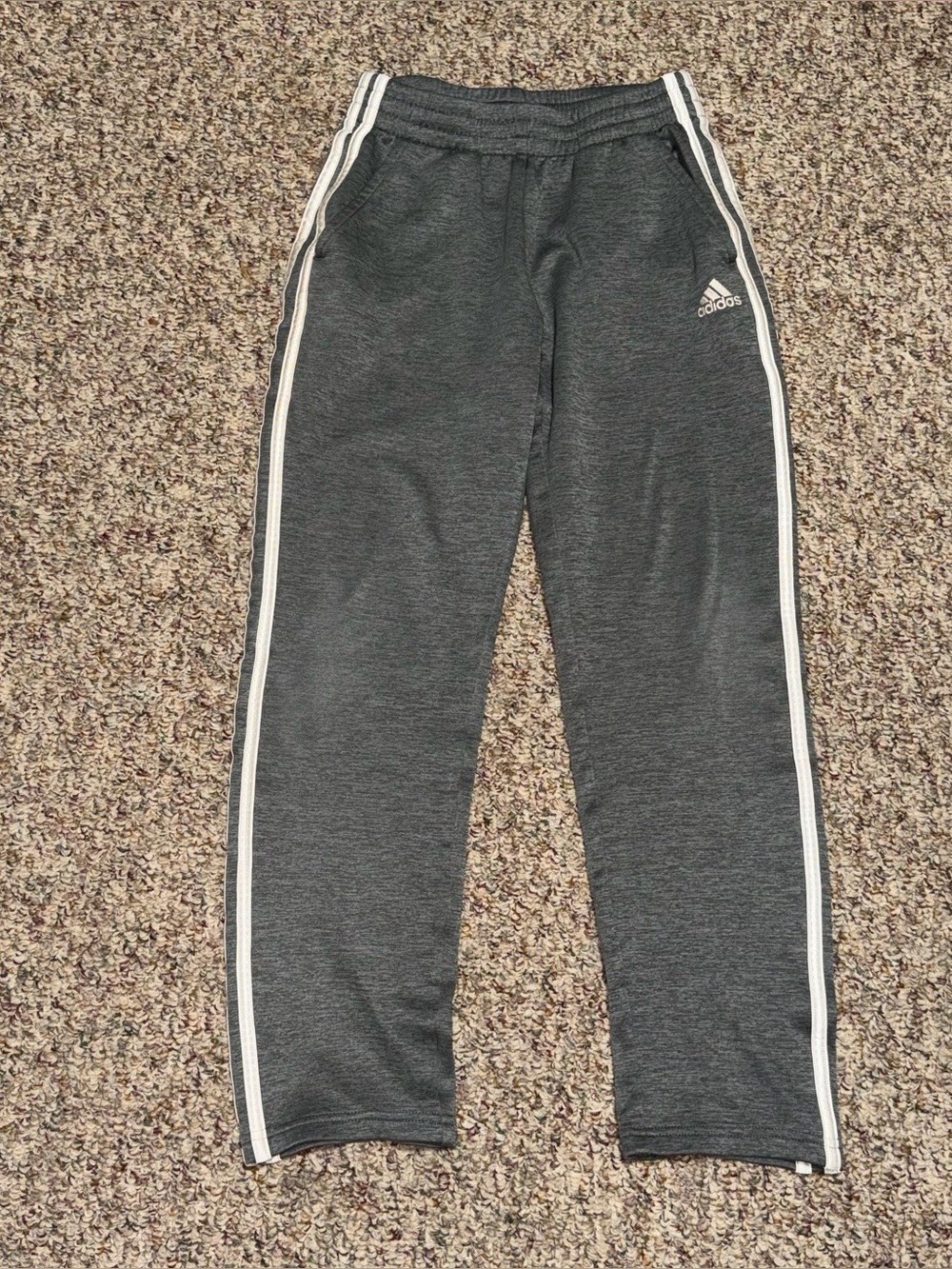 Adidas Kids boys juniors size medium 10/12 jogger pants Gray Track Pants